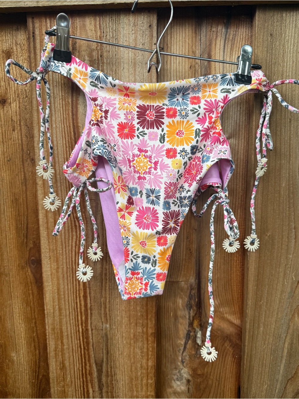 Agua Bendita Floral Tie-Side Bikini Bottom in Pink, Yellow, Red, Blue